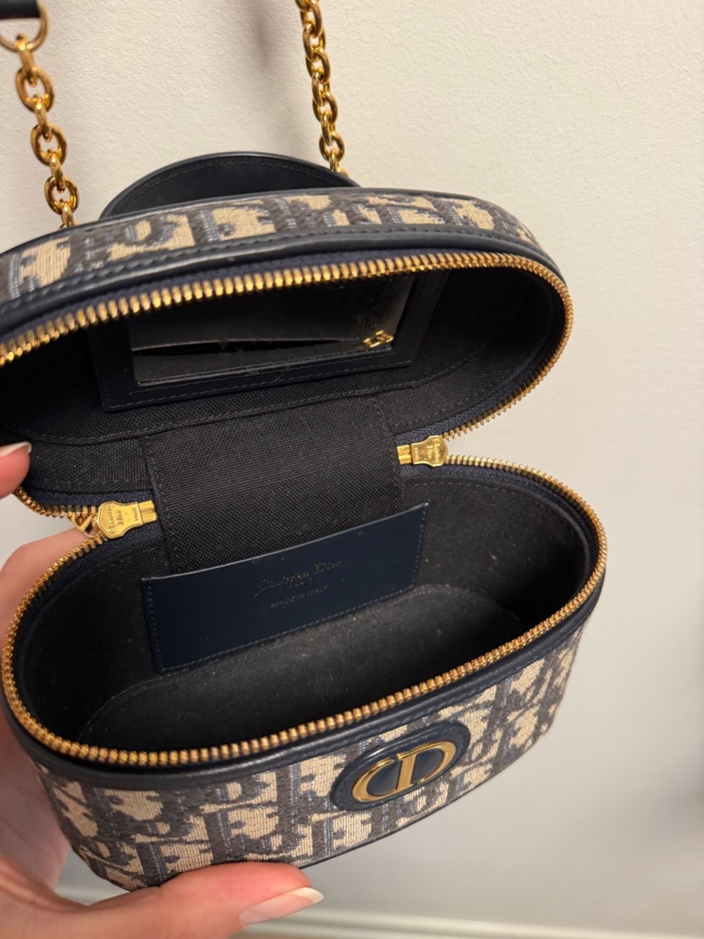 Dior Beige & Black Monogram Vanity Crossbody with Gold Hardware - Picture 3 of 3